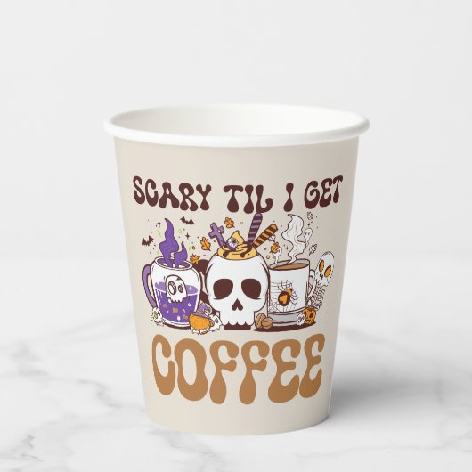 Scary Til I Get Coffee Papieren Bekers (Achterkant)