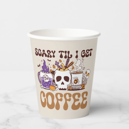 Scary Til I Get Coffee Papieren Bekers (Voorkant)