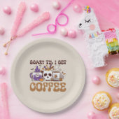 Scary Til I Get Coffee Papieren Bordje (Feest)