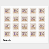 Scary Til I Get Coffee Vierkante Sticker (Vel)