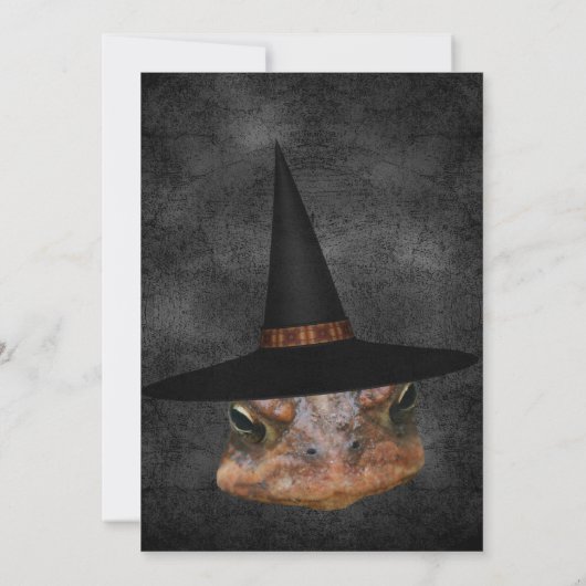 Scary Toad Face In Witch Hat Halloween Kaart (Achterkant)