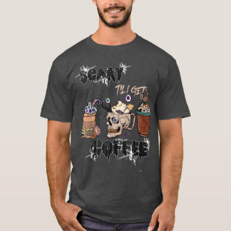 Scary tot ik coffee horror coffee Movie Hallow kri T-shirt