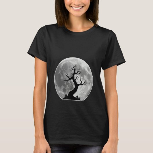 Scary tree in the Moon Halloween Costumes T-shirt (Voorkant)
