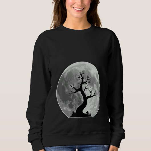 Scary tree in the Moon Halloween Costumes Trui (Voorkant)