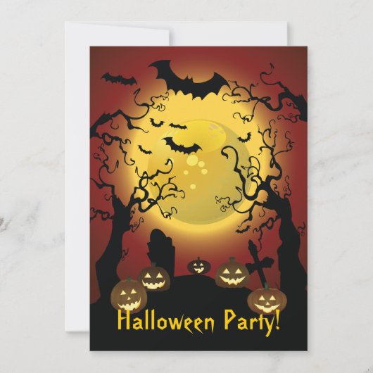 Scary Trees Halloween Party Invitation Kaart (Voorkant)