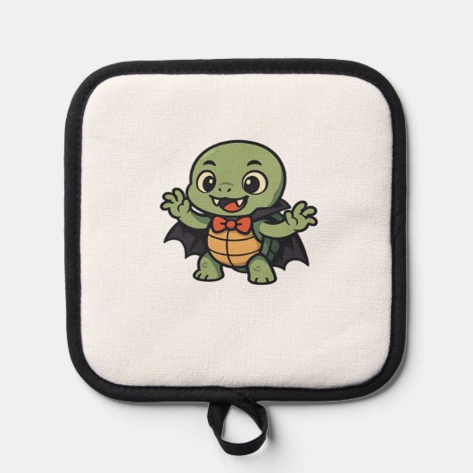 Scary turtle vampire Halloween Oversized T-Shirt Pannenlap (Voorkant)