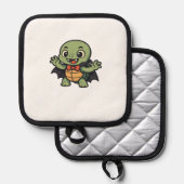 Scary turtle vampire Halloween Oversized T-Shirt Pannenlap (Voorkant / Achterkant)