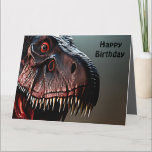 Scary Tyrannosaurus Rex, Big Birthday Kaart<br><div class="desc">Afbeelding is een eng Tyrannosaurus Rex met een verjaardagsbericht</div>