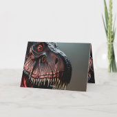 Scary Tyrannosaurus Rex, Birthday Kaart (Achterkant)