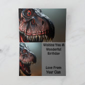 Scary Tyrannosaurus Rex, Birthday Kaart (Binnen)