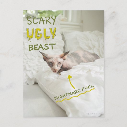 Scary Ugly Cat Briefkaart (Voorkant)
