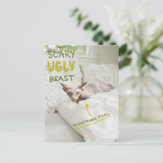 Scary Ugly Cat Briefkaart (Staand voorkant)