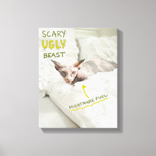 Scary Ugly Cat Canvas Afdruk (Voorkant)