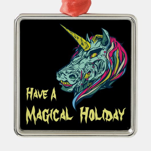 Scary Unicorn Metalen Ornament (Voorkant)