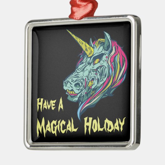 Scary Unicorn Metalen Ornament (Links)