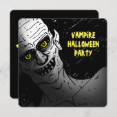 Scary Vampire Halloween Party Invitation Kaart (Voorkant / Achterkant)