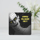 Scary Vampire Halloween Party Invitation Kaart (Staand voorkant)
