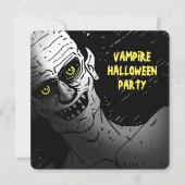 Scary Vampire Halloween Party Invitation Kaart (Voorkant)