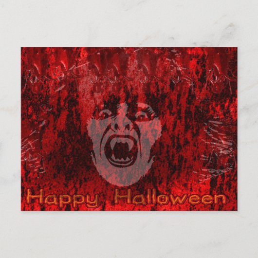 Scary Vampire Lady in Blood Briefkaart (Voorkant)