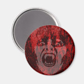 Scary Vampire Lady in Blood Round Magnet (Voorkant / Achterkant)