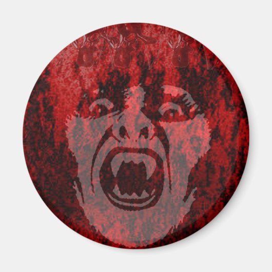 Scary Vampire Lady in Blood Round Magnet (Voorkant)