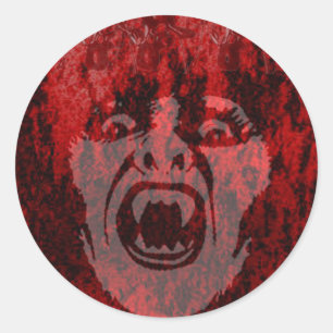 Scary Vampire Lady in Blood Round Sticker