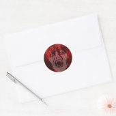 Scary Vampire Lady in Blood Round Sticker (Envelop)