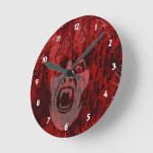 Scary Vampire Lady in Blood Wall Clock Ronde Klok (Hoek)