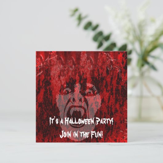 Scary Vampire Lady in het bloed Kaart (Staand voorkant)