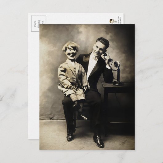 Scary Ventriloquist Dummy Briefkaart (Voorkant / Achterkant)