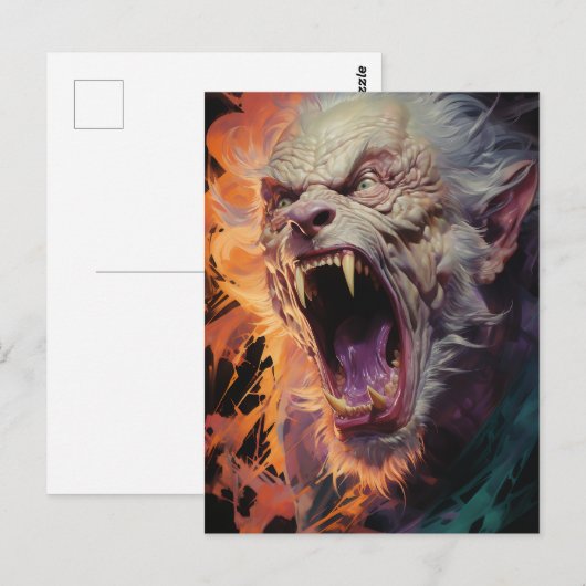 Scary Werewolf Briefkaart (Voorkant / Achterkant)