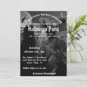 Scary Werewolf Haunted House Halloween Party Kaart (Staand voorkant)