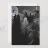 Scary Werewolf Haunted House Halloween Party Kaart (Achterkant)