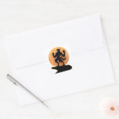 Scary Werewolf Howling Trick or treat Halloween Vierkante Sticker (Envelop)