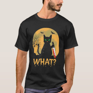Scary What Cat Halloween 2022 Costume Black Cats 1 T-shirt