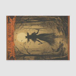 Scary Witch Creepy Forest Bats Halloween Decoupage Tissuepapier
