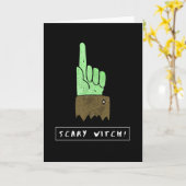 Scary Witch Funny Halloween Kaart (Gele Bloem)