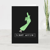 Scary Witch Funny Halloween Kaart (Voorkant)