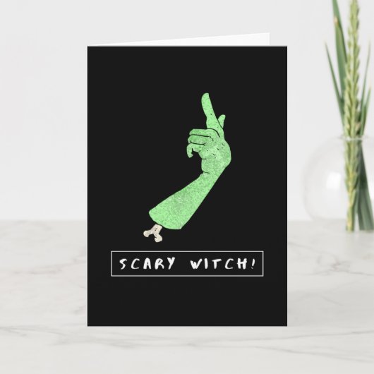 Scary Witch Funny Halloween Kaart (Voorkant)
