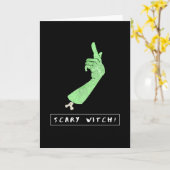 Scary Witch Funny Halloween Kaart (Gele Bloem)