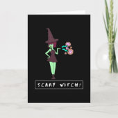 Scary Witch Funny Halloween Kaart (Voorkant)