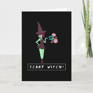 Scary Witch Funny Halloween Kaart