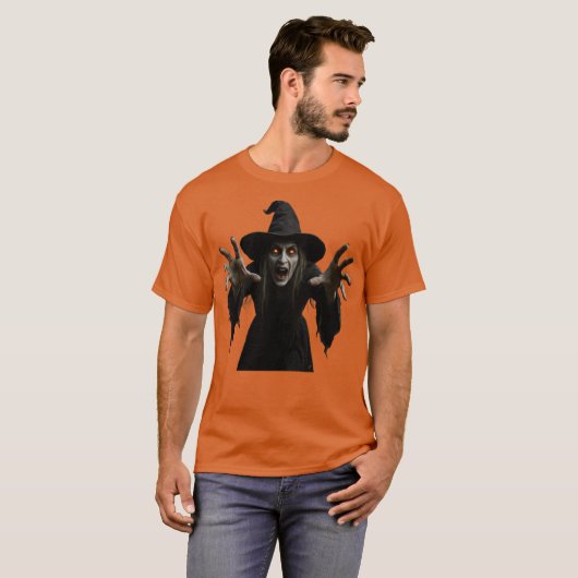Scary Witch Halloween T-shirt (Voorkant volledig)