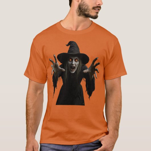 Scary Witch Halloween T-shirt (Voorkant)
