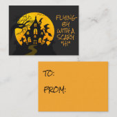 Scary Witch Haunted House Halloween Classroom Notitiekaartje (Voorkant / Achterkant)