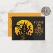Scary Witch Haunted House Halloween Classroom Notitiekaartje (Voorkant / Achterkant in situ)