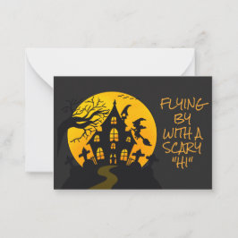 Scary Witch Haunted House Halloween Classroom Notitiekaartje