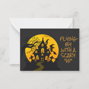 Scary Witch Haunted House Halloween Classroom Notitiekaartje