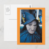 Scary Witch Mask Briefkaart (Voorkant / Achterkant)