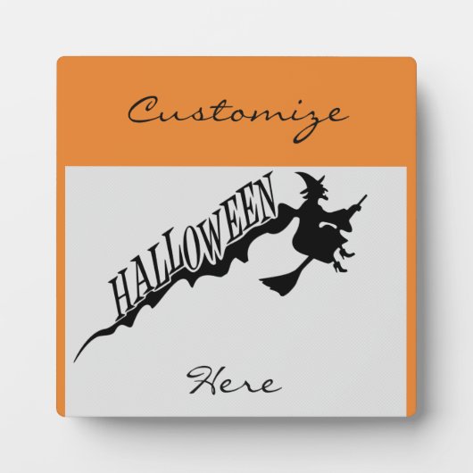 Scary Witch Riding Broom Halloween Thunder_Cove Fotoplaat (Voorkant)